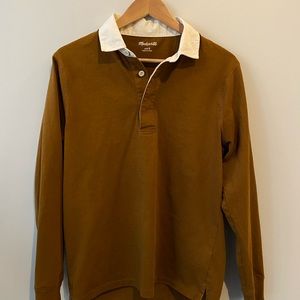Madewell Men’s brown long sleeve polo